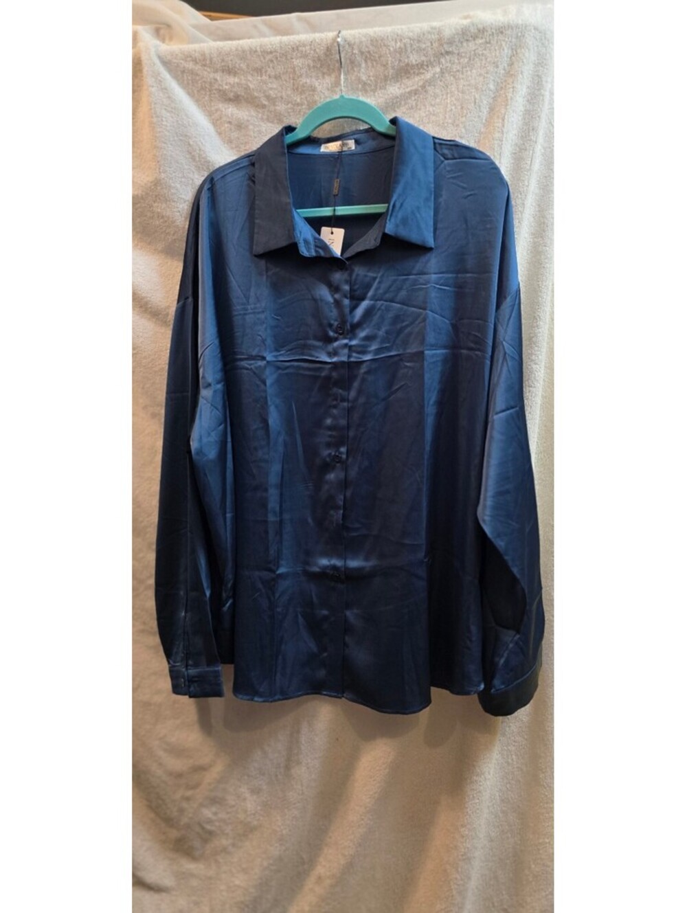 IN'VOLAND Blue Button Front Blouse
